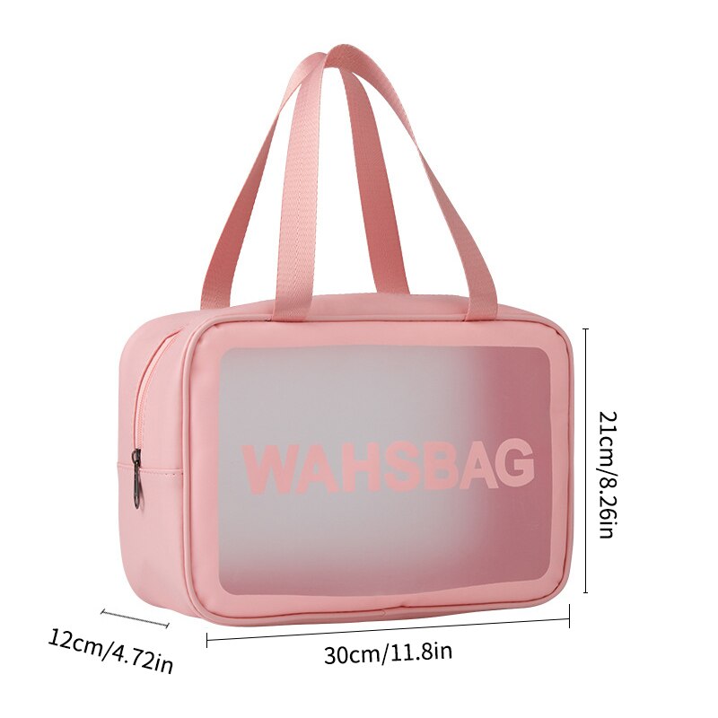 Waterproof Cosmetic Bag Portable Portable Cosmetic Storage Bag Large Capacity Pu Transparent Wash Bag Travel Storage Bag