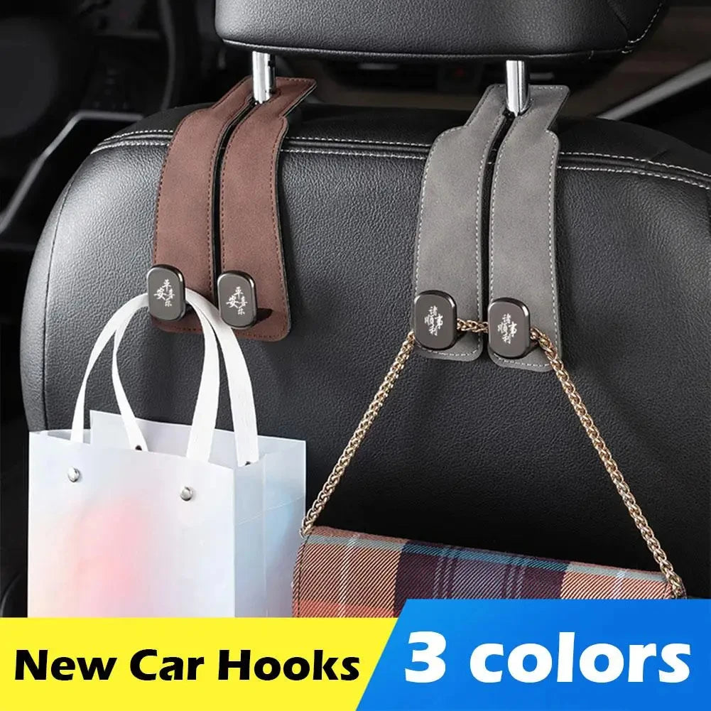 Universal Car Seat Hook Stowing Tidying Phone Holder Suede Hanging Hooks Car Interior Accessories for Tesla Kia BMW Audi2023