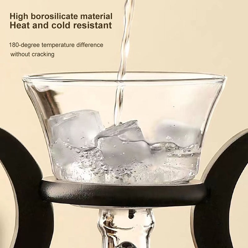 BOZZH Heat-Resistant Glass Tea Set Magnetic Water Diversion Rotating Cover Bowl Automatic Tea Maker Lazy Kungfu Teapot Drinking