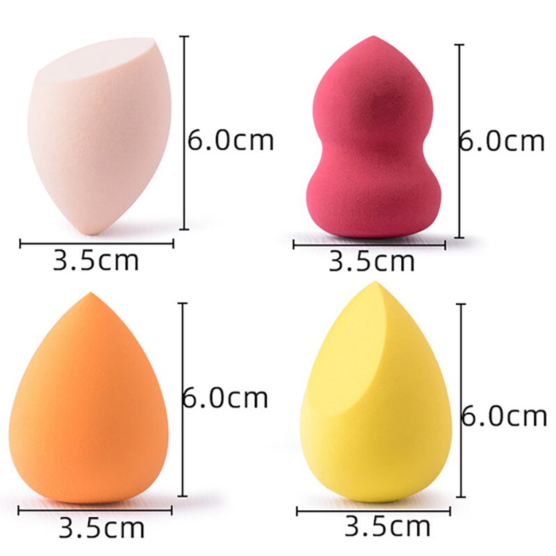 7 PCS Cosmetic Egg Smear Proof Makeup Super Soft Puff Set Pear Shaped Tools Sponge Wet and Dry Dual Use Become Bigger When Expo