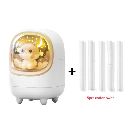 350ml Cartoon Wireless Air Humidifier USB Rechargeable Portable Mini Aromatherapy Mist Maker Diffuser with Romantic Warm Lamp