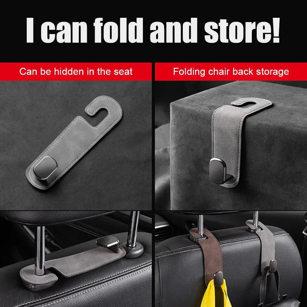Universal Car Seat Hook Stowing Tidying Phone Holder Suede Hanging Hooks Car Interior Accessories for Tesla Kia BMW Audi2023