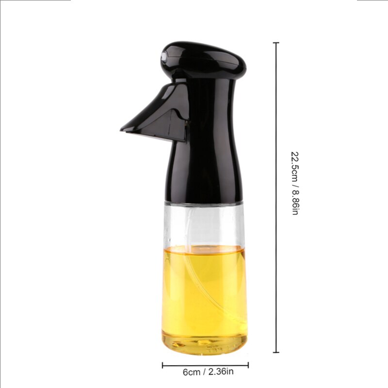Kitchen Oil Bottle Cooking Oil Spray 200ml Black Pneumatic Spray Bottle Fitness Barbecue Spray Oil Dispenser