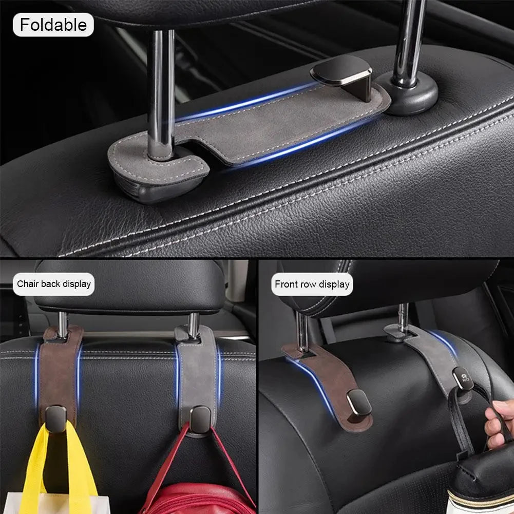 Universal Car Seat Hook Stowing Tidying Phone Holder Suede Hanging Hooks Car Interior Accessories for Tesla Kia BMW Audi2023