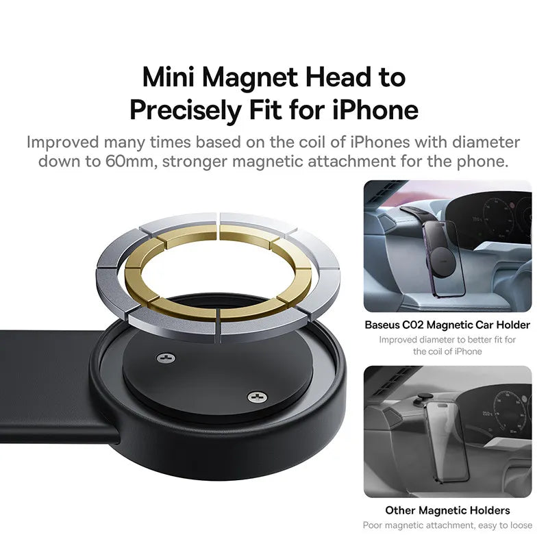 Baseus Magnetic Car Phone Holder Stand Foldable Telephone Support Mount for Iphone 12 13 14 Pro Max