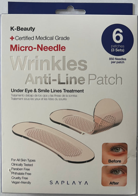 K-BEAUTY + CERTIFIED MEDICAL GRADE MICRO-NEEDLE WRINKLES ANTI-LINE PATCH