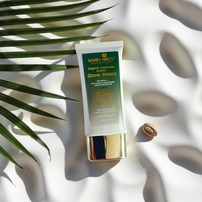 Glow Shield – Organic Tinted Sunscreen SPF 50 | Porcelain & Natural | Maria Aires Signature Skincare