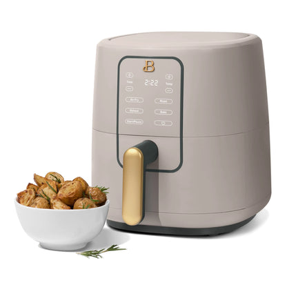 Beautiful 3 Qt Air Fryer with TurboCrisp Technology, Porcini Taupe by Drew Barrymore